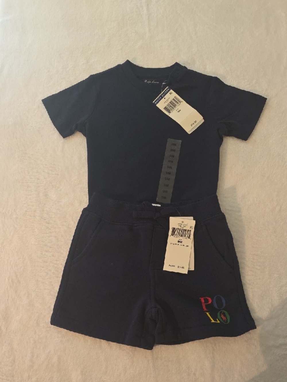 Polo by Ralph Lauren Navy Blue Kids Tee & Shorts Set